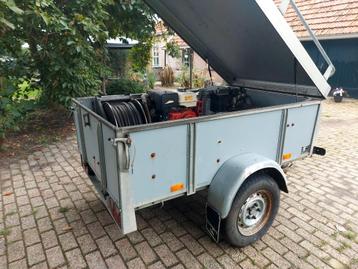 Creemers compressor Honda GX340 motor in Saris bagagewagen  beschikbaar voor biedingen