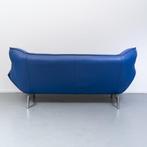 1x Leolux Tango 3 zits bank Blauw leder 203-223 cm, Huis en Inrichting, Niet ingevuld, Niet ingevuld, Ophalen of Verzenden, Zo goed als nieuw