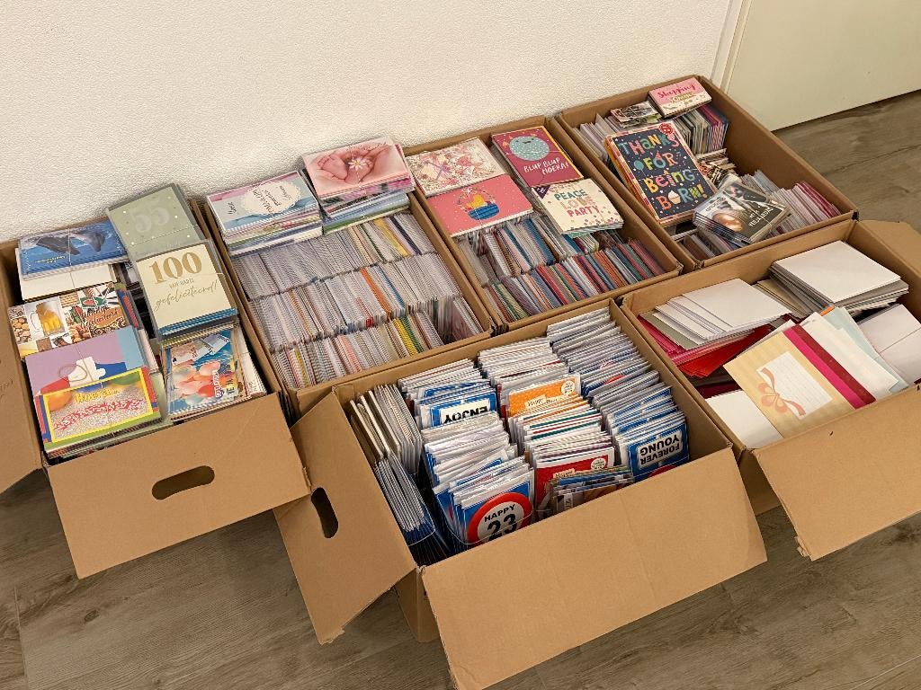 Complete voorraad wenskaarten – ongeveer 3.500 stuks!, Ophalen, Nieuw