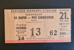 Oud voetbal entree ticket SK RAPID PSV 1987 EUROPACUP 1, Ophalen of Verzenden, PSV, Overige typen