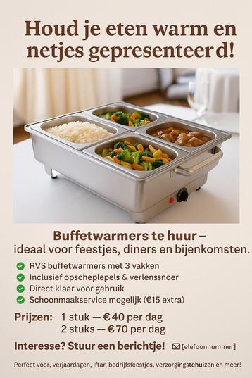  Buffetwarmers te huur – maak je feestje compleet!  beschikbaar voor biedingen