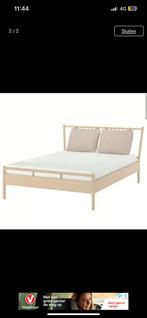 BJÖRKNÄS Bed 160x200, Huis en Inrichting, Ophalen, Wit, Tweepersoons, Zo goed als nieuw