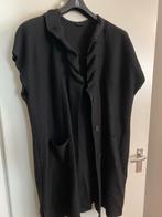 Lange Zwarte Wol Vest - Maat 52 QNEEL, Ophalen of Verzenden, Zo goed als nieuw, Zwart, Trui of Vest