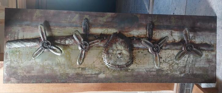 Supergaaf Kunstwerk: Vliegtuig met 3D Propellers, Huis en Inrichting, Woonaccessoires | Wanddecoraties, Ophalen