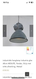 2 industriële grijze lampen (samen €40,-), Huis en Inrichting, Lampen | Hanglampen, Ophalen, Gebruikt, 50 tot 75 cm, Metaal