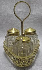 vintage zout-, peper- en mosterdstelletje, Ophalen of Verzenden, Gebruikt