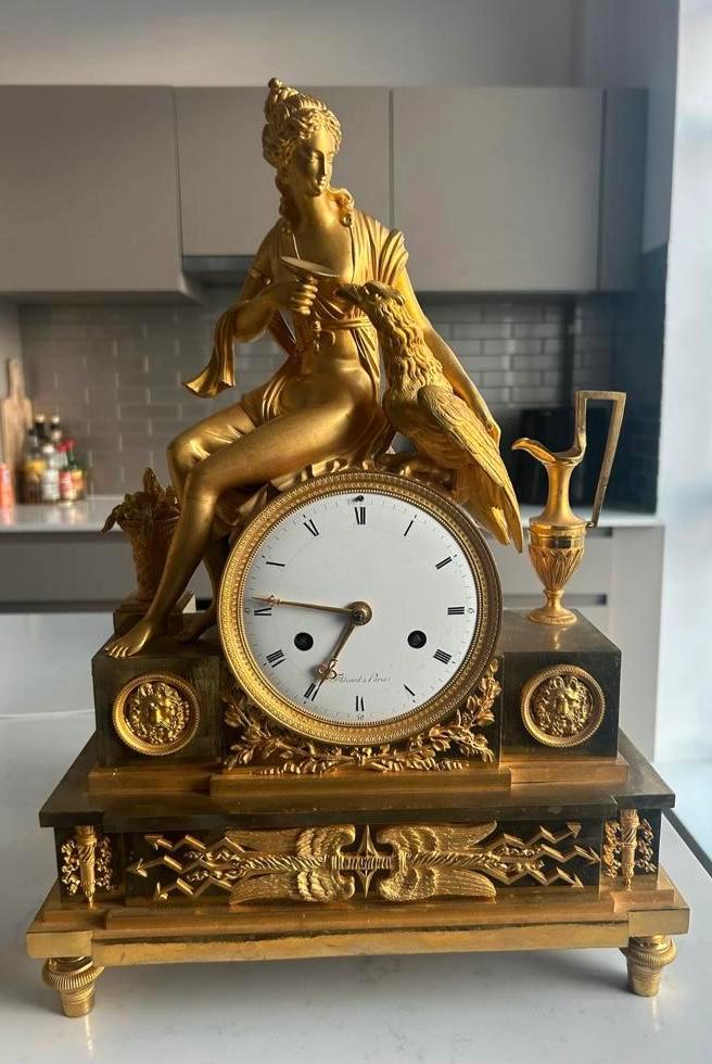 Franse Empire Ormolu Pendule, Antiek en Kunst, Antiek | Klokken, Ophalen