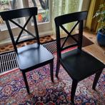 Ikea ingof stoelen zwart, Huis en Inrichting, Stoelen, Ophalen, Gebruikt, Twee, Zwart