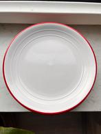 IKEA Bord - Wit met Rode Rand, Huis en Inrichting, Keuken | Servies, Ophalen, Gebruikt, Keramiek, Bord(en)