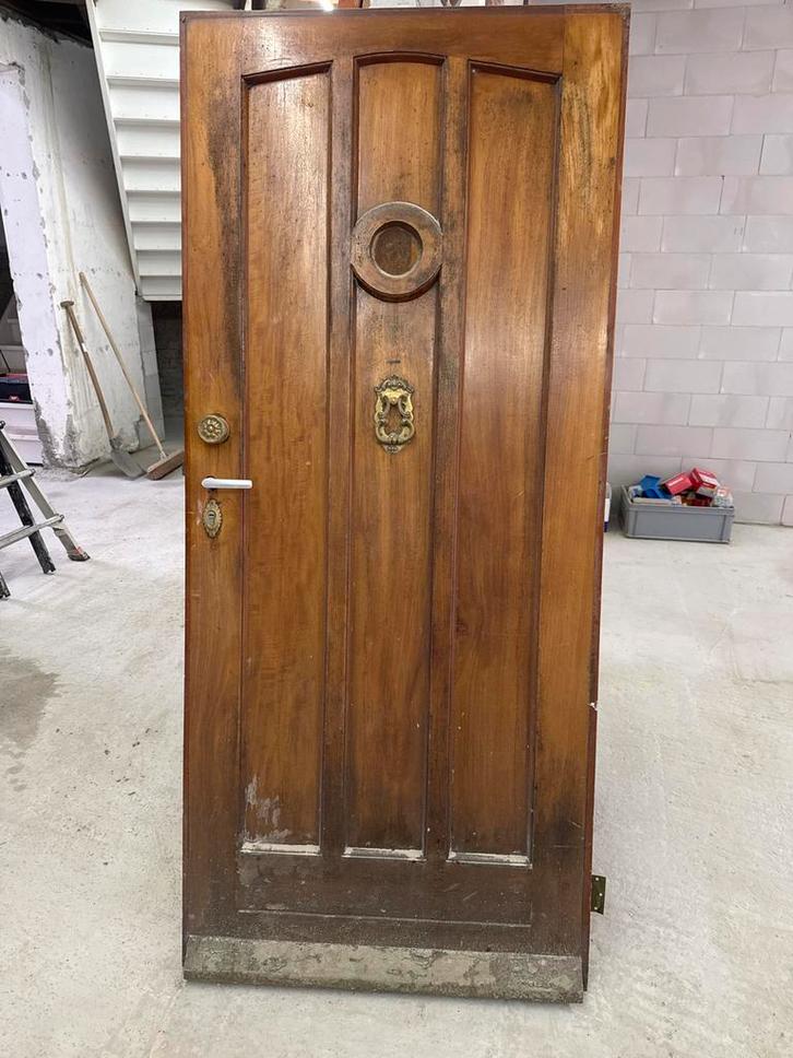 Mooie hardhouten voordeur deurmaat 92,5 x 211cm, Doe-het-zelf en Verbouw, Deuren en Horren, Gebruikt, Buitendeur, 200 tot 215 cm