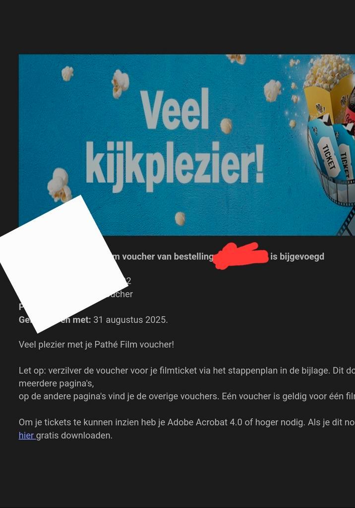 Pathe voucher 2 personen film naar keus, Tickets en Kaartjes, Filmkaartjes, Twee personen, Vrijkaartje alle films