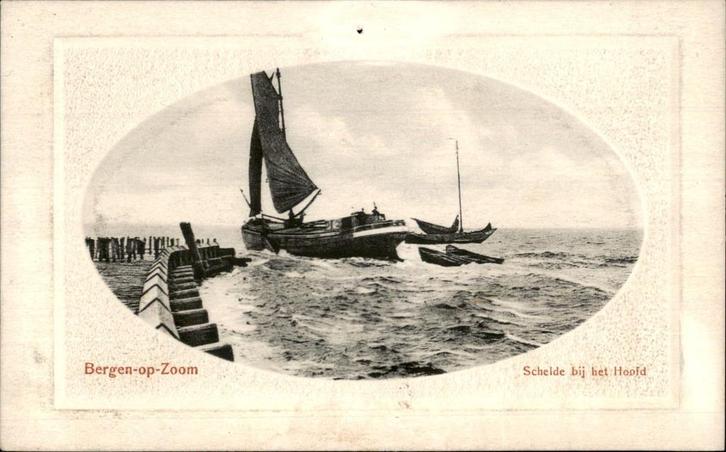 Bergen op Zoom Schelde bij het Hoofd, Verzamelen, Ansichtkaarten | Nederland, Ongelopen, Noord-Brabant, Voor 1920, Ophalen of Verzenden