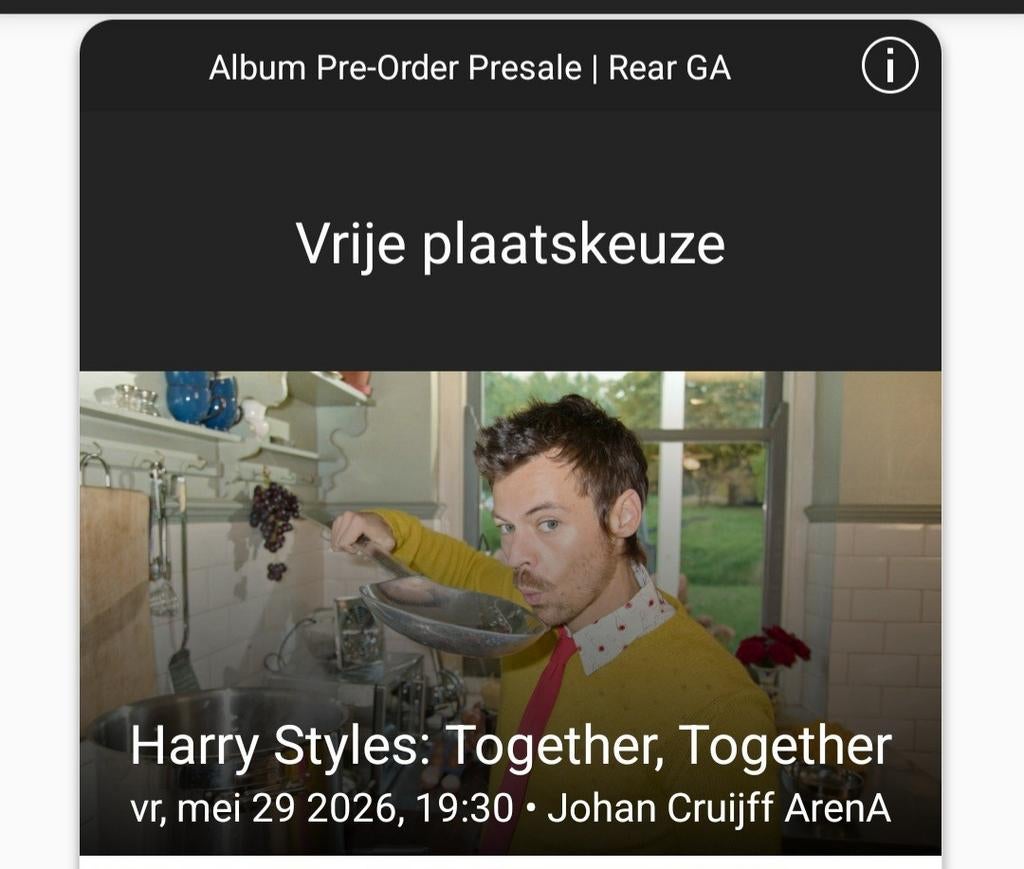 Harry Styles tickets - together, together tour- 29 mei, Drie personen of meer, Mei