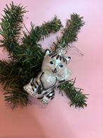 Kerstbal ornament glas kat zilver zwart, Ophalen of Verzenden, Zo goed als nieuw