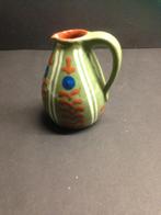 Handbeschilderd aardewerk vaasje, kannetje Kleur: groen, Ophalen of Verzenden