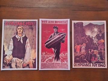 Set van 3 geallieerde en Sovjet WOII propagandaposters
 beschikbaar voor biedingen