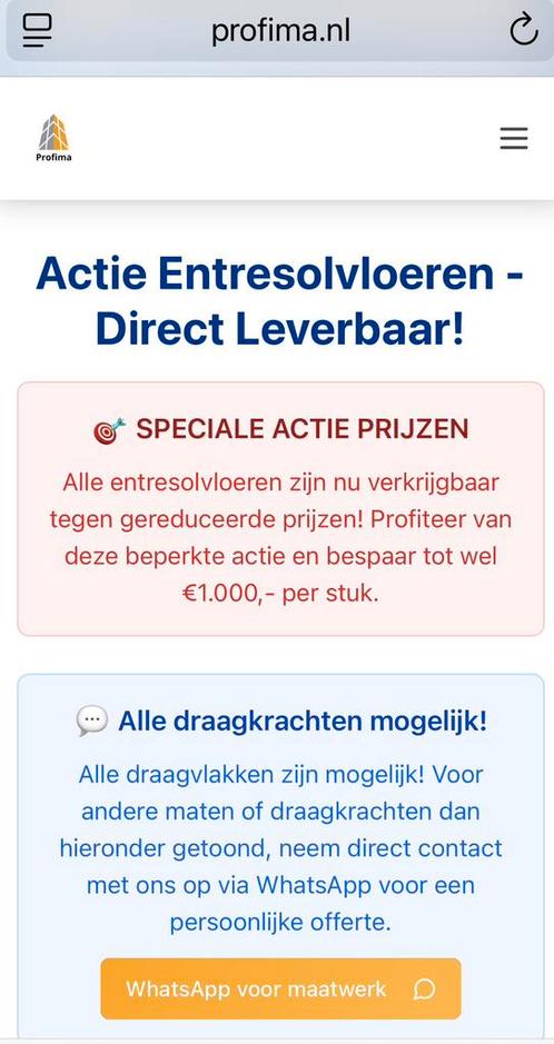 Geweldige actie's bij Profima entresolvloeren., Zakelijke goederen, Kantoor en Winkelinrichting | Magazijn, Stelling en Opslag