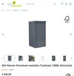 AXI Hector Premium metalen Tuinkast 1300L Antraciet, Overige typen, Nieuw, Ophalen of Verzenden, Axi