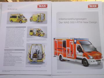 9x Mercedes Ambulance brochures/folders WAS Sulam Brazilië beschikbaar voor biedingen