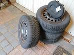Set Michelin winterbanden op stalen velgen + sneeuwkettingen, Auto-onderdelen, Banden en Velgen, Ophalen, 16 inch, Banden en Velgen
