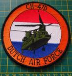 Patch CH-47D Dutch Air Force Chinook  KLU, Verzamelen, Ophalen of Verzenden, Luchtmacht, Nederland, Embleem of Badge