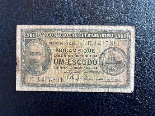 Mozambique een escudo 1944, Postzegels en Munten, Bankbiljetten | Afrika, Los biljet, Overige landen, Ophalen of Verzenden