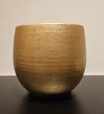 Mooie gouden bloempot voor binnen, Steen, Rond, Binnen, Ophalen of Verzenden