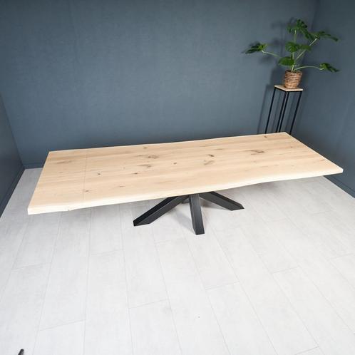 Eikentafel 280x100 met verlengstukken, keukentafel, eettafel, Huis en Inrichting, Tafels | Eettafels, Nieuw, 100 tot 150 cm, 200 cm of meer