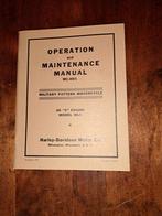 Harley Davidson Operation and Maintenance Manual model WLC, Motoren, Handleidingen en Instructieboekjes