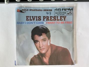 ELVIS PRESLEY: BABY I DON'T CARE - I WANT TO BE FREE  VG+ beschikbaar voor biedingen