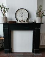 Zwart marmeren schouw uit 1916, Huis en Inrichting, Ophalen, Gebruikt, Vrijstaande haard, Houthaard