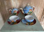 Oud japans satsuma theeservies porselein. Hemelsblauw., Antiek en Kunst, Antiek | Servies compleet, Ophalen