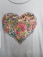 Leuk shirt met pailletten print, Ophalen of Verzenden, Zo goed als nieuw, Blauw, Korte mouw