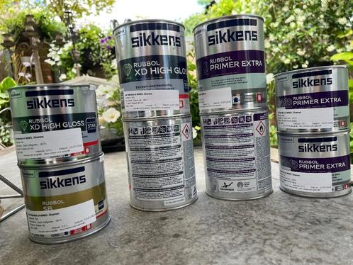 sikkens Rubbol Primer extra, XD High gloss 9010 Wit en Groen, Doe-het-zelf en Verbouw, Verf, Beits en Lak, Nieuw, Verf, 5 tot 10 liter