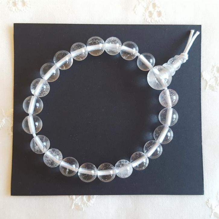 Powerbead bergkristal edelsteen armband, Sieraden, Tassen en Uiterlijk, Armbanden, Nieuw, Elastiek, Wit, Met edelsteen, Verzenden