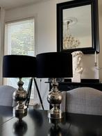 2 Chique Tafellampen | Eichholtz Furniture | Chroom + Zwart!, Metaal, 50 tot 75 cm, Ophalen of Verzenden, Zo goed als nieuw
