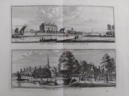 249-252 / Huis 's Heerendijk Ijsselstein - dorp Benschop, Antiek en Kunst, Kunst | Etsen en Gravures, Ophalen of Verzenden