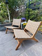 Twee tuin lounchstoelen, Ophalen, Gebruikt, Hout