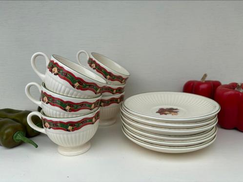 Wedgwood thee servies (6x) – Christmas Time 1994, Diversen, Kerst, Ophalen of Verzenden