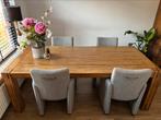 GRATIS grenen eettafel met 4 stoelen en grenen salontafel., Huis en Inrichting, Tafels | Eettafels, Ophalen, Gebruikt, 100 tot 150 cm