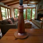 Scandinavische teakhouten Mid-Century lamp met Hardanger kap, Ophalen, Gebruikt, 50 tot 75 cm, Huysmans