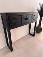 Sidetable wandtafel van Must Living zwart h85xb96xd26, 50 tot 100 cm, Verzenden, Zo goed als nieuw, Eikenhout