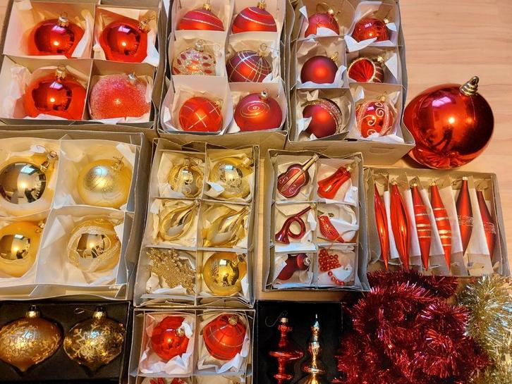 Prachtige set handgeblazen kerstballen, Diversen, Kerst, Zo goed als nieuw, Ophalen of Verzenden