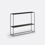 Zwarte metalen consoletafel Miva, 90 cm, 2 planken, Ophalen, Zo goed als nieuw