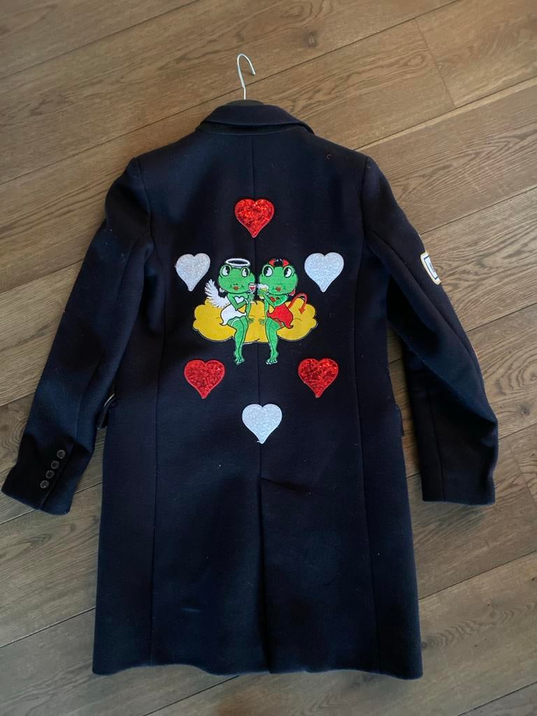 Oeteldonk, Kruikenstad, carnavals jasje maat S, Blauw, Ophalen of Verzenden, Zo goed als nieuw, Jasje