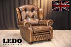 Springvale Chesterfield fauteuil echt leer model - Suzanne, Chesterfield, Ophalen of Verzenden, Zo goed als nieuw, 75 tot 100 cm