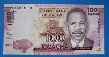 Malawi UNC bankbiljet 100 Kwacha 2012 (66) beschikbaar voor biedingen