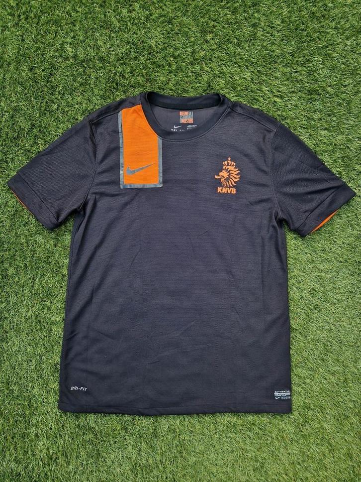 Nederlands elftal shirt 2012 Zwart Oranje M, Kleding | Heren, T-shirts, Gedragen, Maat 48/50 (M), Oranje, Ophalen of Verzenden