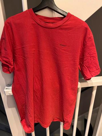 Off-White T-shirt Rood Maat L beschikbaar voor biedingen