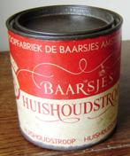 Baarsjes Huishoudstroop, oud stroopblik, papier op blik., Verzamelen, Blikken, Ophalen of Verzenden, Gebruikt, Overige, Overige merken